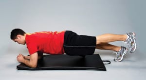 plank with foot lift